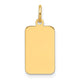 14K Plain .018 Gauge Engravable Rectangular Disc Charm, 23.2 x 9.4mm
