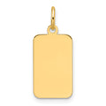 14K Plain .027 Gauge Engravable Rectangular Disc Charm, 23.2 x 9.4mm