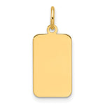 14K Plain .027 Gauge Engravable Rectangular Disc Charm, 23.2 x 9.4mm view