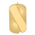 14K Patterned .018 Gauge Engravable Dog Tag Disc Charm, 45.6 x 25.7mm