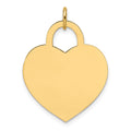 14K Large Engravable Heart Charm, 29.3 x 21.3mm