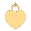 14K Large Engravable Heart Charm, 34 x 24.8mm