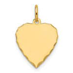 14K Etched .027 Gauge Engravable Heart Disc Charm, 21.4 x 13.7mm view