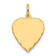 14K Etched .018 Gauge Engravable Heart Disc Charm, 21.4 x 13.7mm