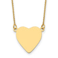 14K Plain .013 Gauge Heart Engravable Disc 18in Necklace, 18.75 x 16.1mm
