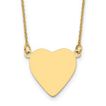 14K Plain .013 Gauge Heart Engravable Disc 18in Necklace, 18.75 x 16.1mm view