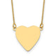 14K Plain .013 Gauge Heart Engravable Disc 18in Necklace, 18.75 x 16.1mm