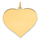 14K Plain .011 Gauge Engravable Heart Disc Charm, 31.3 x 28.9mm