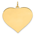 14K Plain .027 Gauge Engravable Heart Disc Charm, 31.3 x 28.9mm