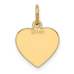 14K Plain .013 Gauge Engravable Heart Disc Charm, 18.3 x 12.2mm view