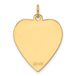 14K Plain .013 Gauge Engravable Heart Disc Charm, 28.8 x 20.7mm view