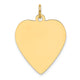 14K Plain .013 Gauge Engravable Heart Disc Charm, 28.8 x 20.7mm