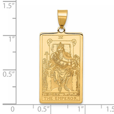 14K Yellow Gold The Emperor Tarot Card Pendant