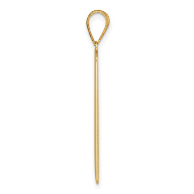 14K Yellow Gold Wheel of Fortune Tarot Card Pendant