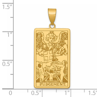 14K Yellow Gold Judgement Tarot Card Pendant