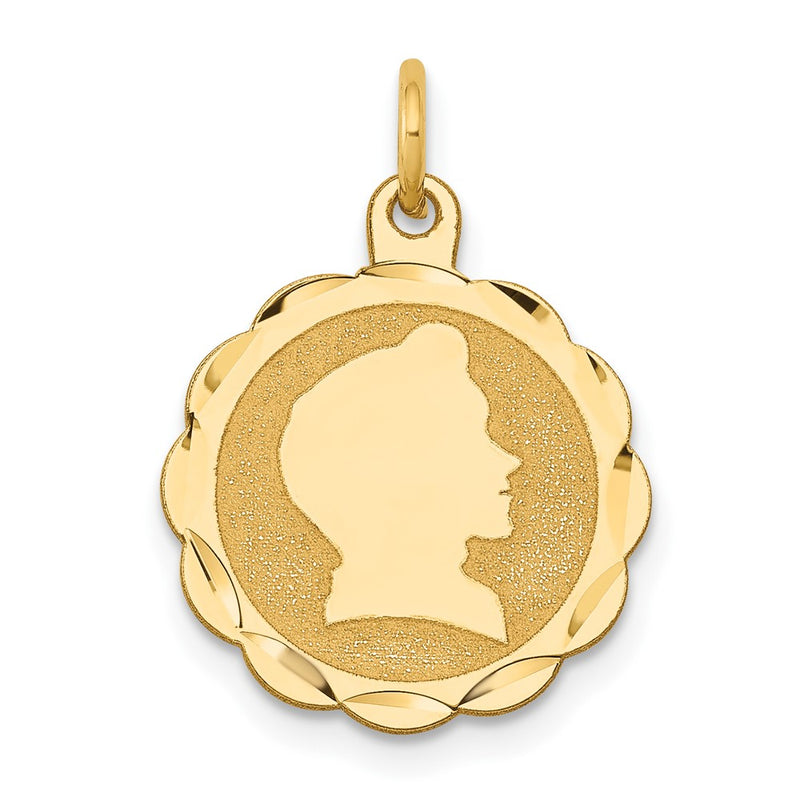 14K gold disc charm
