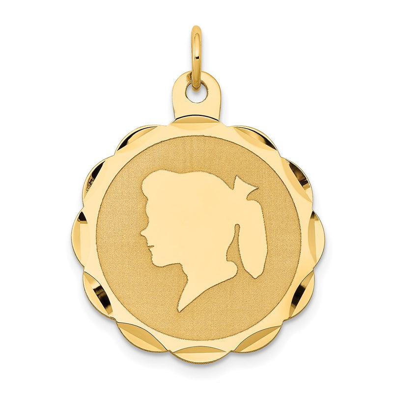 14K gold disc charm