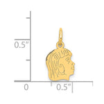 14K .018 Depth Engravable Girl Head Charm, 17 x 9mm view