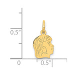 14K .018 Depth Engravable Girl Head Charm, 30 x 20mm view