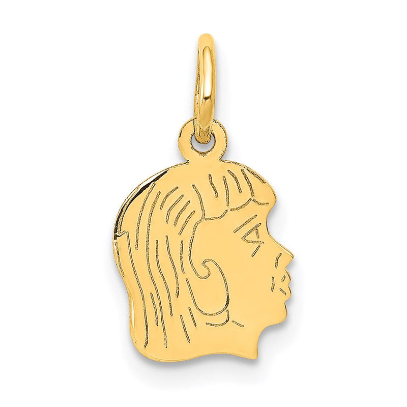 14K gold engravable charm