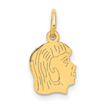 14K .011 Depth Engravable Girl Head Charm view