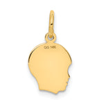 14K .011 Depth Engravable Boy Head Charm view