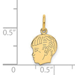14K .011 Depth Engravable Boy Head Charm view