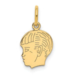 14K .011 Depth Engravable Boy Head Charm view