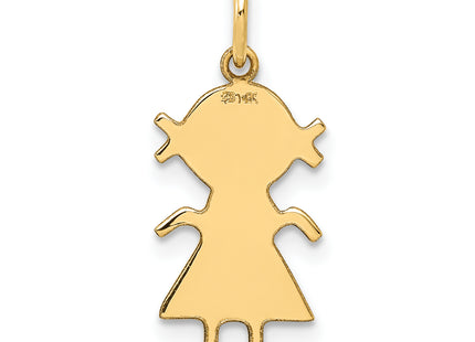 14k .011 Depth Engravable Girl Charm