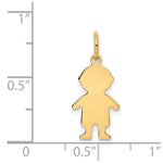 14K .018 Depth Engravable Boy Charm, 22 x 9mm view