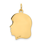 14K .011 Depth Engravable Girl Head Charm view
