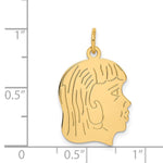 14K .011 Depth Engravable Girl Head Charm view