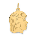 14K .011 Depth Engravable Girl Head Charm view