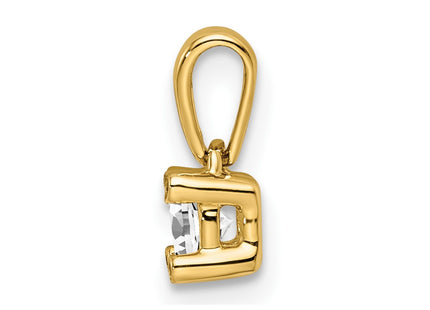 14K gold diamond family pendant, synthetic stone, another view