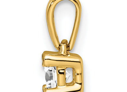 14K Family Jewelry Geniune Stone & Diamond Set Pendant, 11 x 4mm