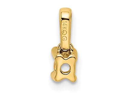 14K gold diamond family pendant, synthetic stone, further view