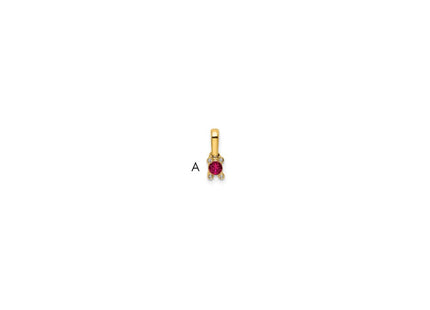 14K gold diamond family pendant, synthetic stone