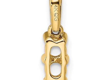 14K Yellow Gold Family Jewelry Diamond Semi-Set Pendant