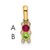 14K Yellow Gold Family Jewelry Diamond Semi-Set Pendant