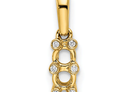 14K Yellow Gold Family Jewelry Geniune Stone & Diamond Set Pendant