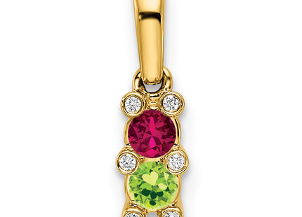 14K Yellow Gold Family Jewelry Diamond Semi-Set Pendant