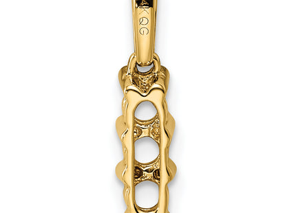 14K Family Jewelry Geniune Stone & Diamond Set Pendant, 18 x 4mm