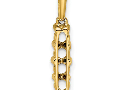 14K gold diamond family pendant, synthetic stone, further view