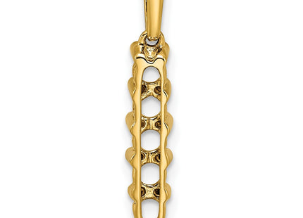14K gold diamond family pendant, synthetic stone, further view