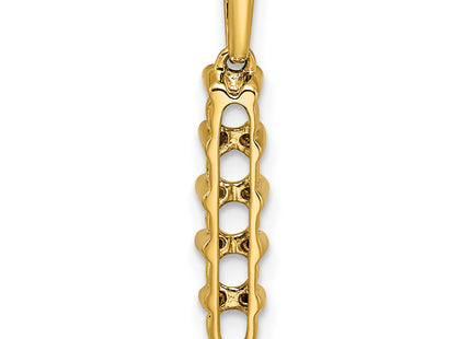 14K Family Jewelry Geniune Stone & Diamond Set Pendant, 24 x 4mm