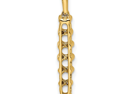 14K gold diamond family pendant, synthetic stone, further view