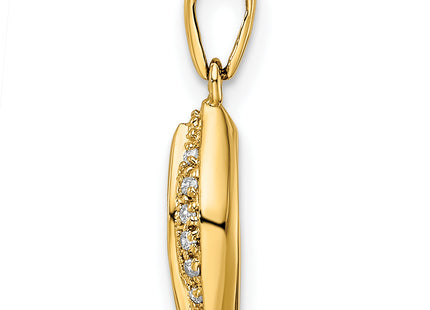 14K Family Jewelry Diamond Semi-Set Pendant, 19 x 8mm