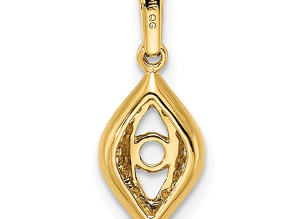 14K gold diamond family pendant, synthetic stone, further view