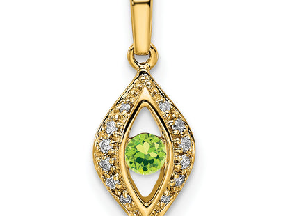 14K Family Jewelry Diamond Semi-Set Pendant, 19 x 8mm