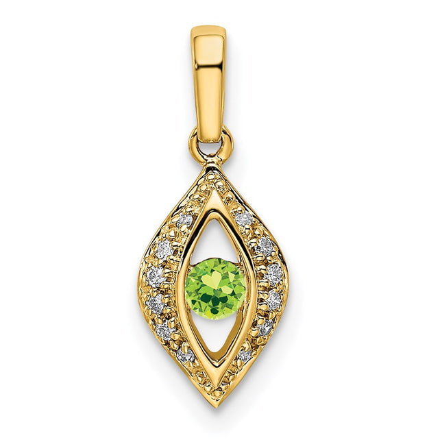 14K gold diamond family pendant, synthetic stone, alternate view